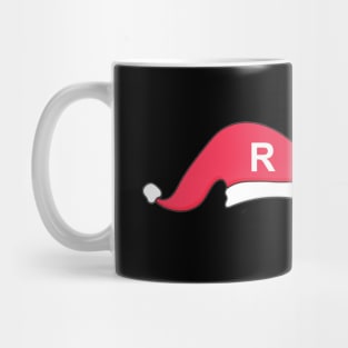 Left and Right Santa Hat X-Ray Markers - Black Background Mug